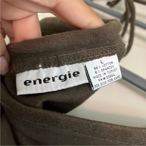 Vintage ENERGIE Y2K Women’s Crop Top Cowl Neck Halter Army GREEN size L - Picture 5 of 6